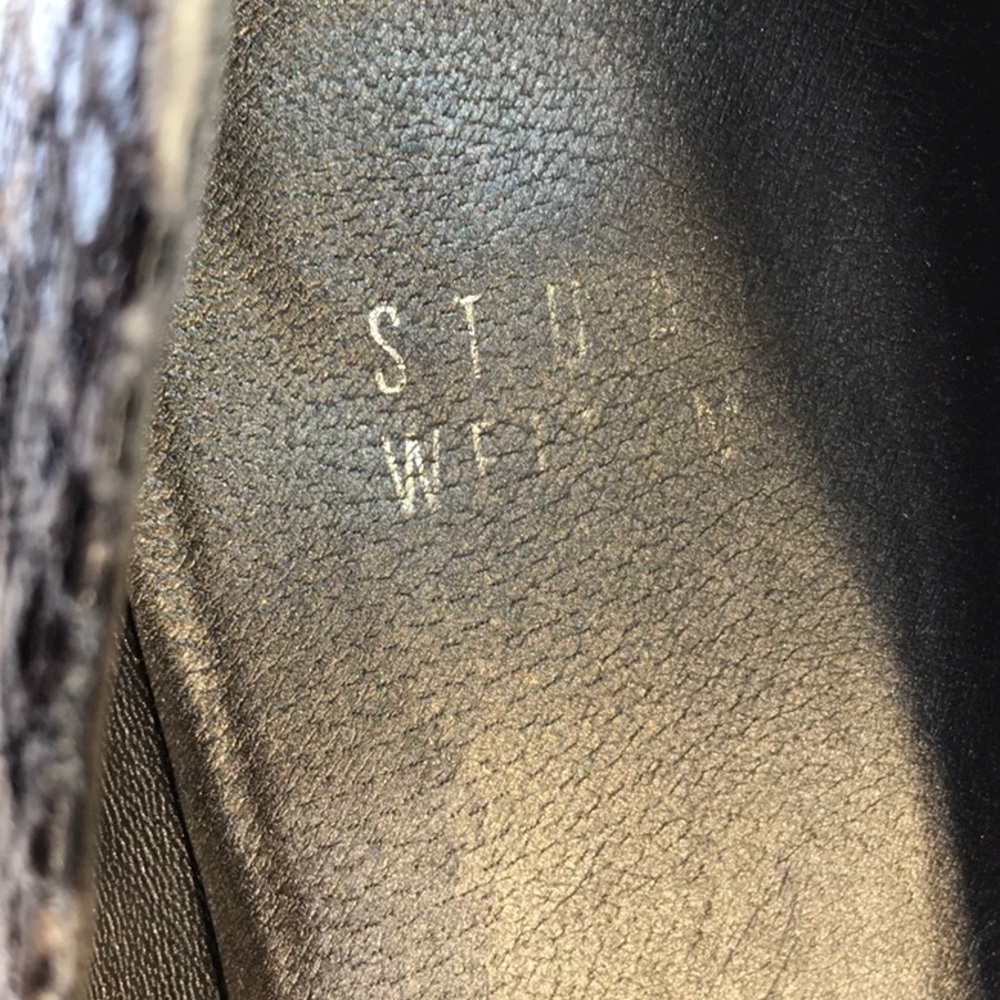 Stuart Weitzman Gray Black Python Embossed Dolly … - image 5